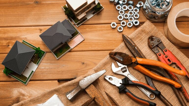 various tools are laid out on a table