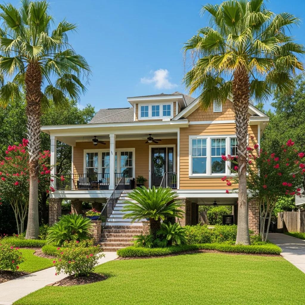 Elevated home in Houston showcasing house lifting benefits and flood resilience